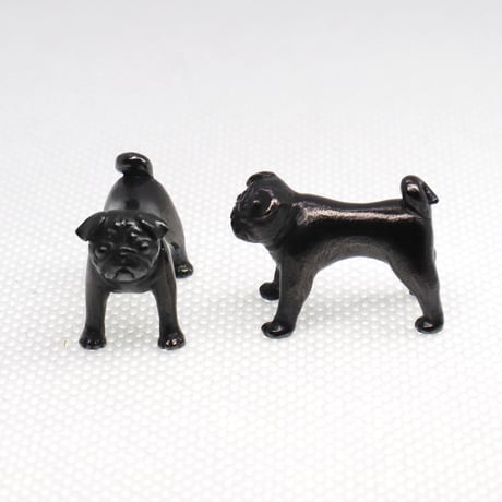 パグのカフリンクス シルバー ブラック