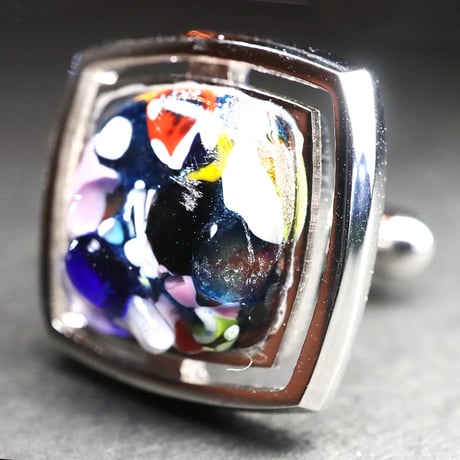 【Enamel Handcraft】エナメルのカフリンクス　モザイク