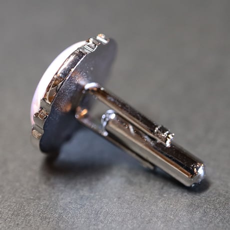 【Enamel Handcraft】エナメルのカフリンクス　ブルーフラワー　円