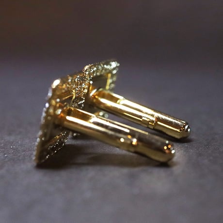 【Enamel Handcraft】エナメルのカフリンクス　桜　角-S