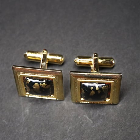 【Enamel Handcraft】エナメルのカフリンクス　ドット　角