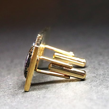 【Enamel Handcraft】エナメルのカフリンクス　菊花　角