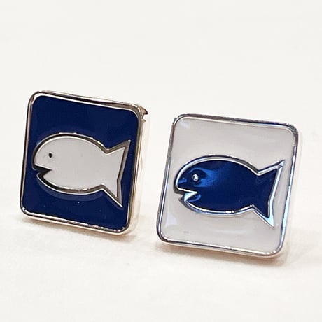 エナメルのカフリンクス　魚