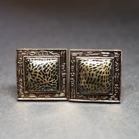 【Enamel Handcraft】エナメルのカフリンクス　菊花　角