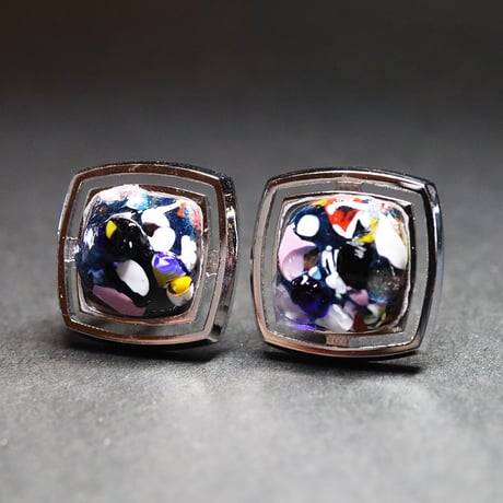 【Enamel Handcraft】エナメルのカフリンクス　モザイク