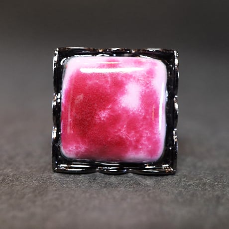【Enamel Handcraft】エナメルのカフリンクス　牡丹