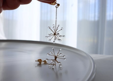 たんぽぽの綿毛のピアス（イヤリング）