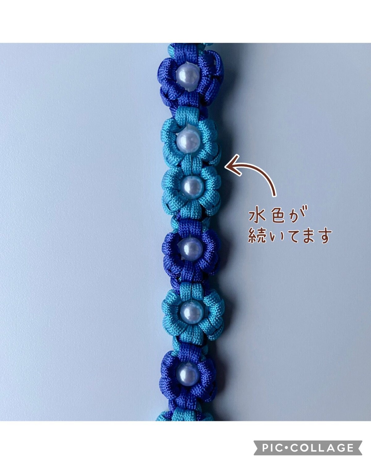 パラコード首輪❥太め❥中型犬 パープル×水色 №033 【公式通販】