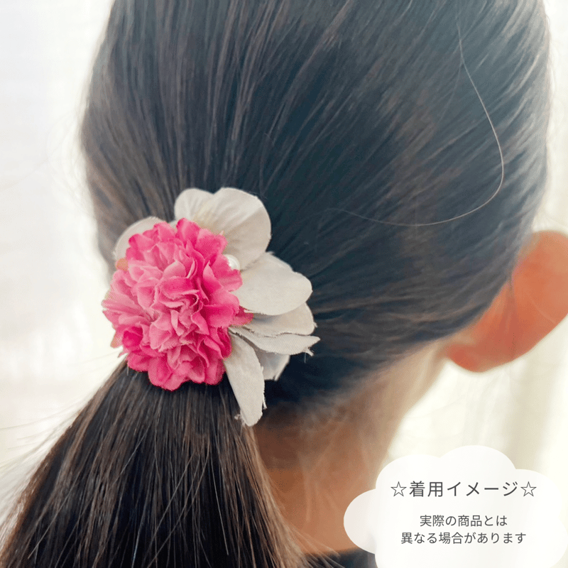 お花の華やかヘアゴム | ハンドメイド雑貨店 ゆめばこ