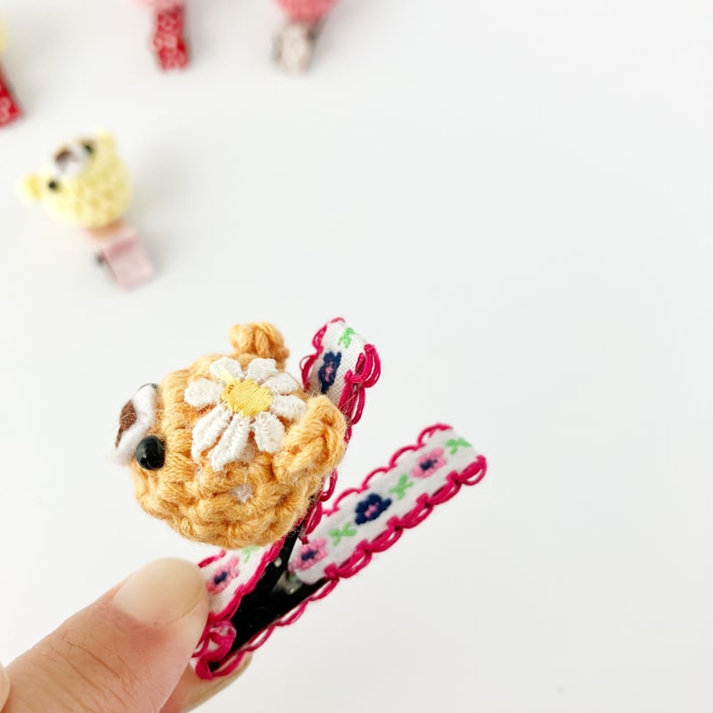 どうぶつ編みぐるみヘアクリップ | ハンドメイド雑貨店 ゆめばこ