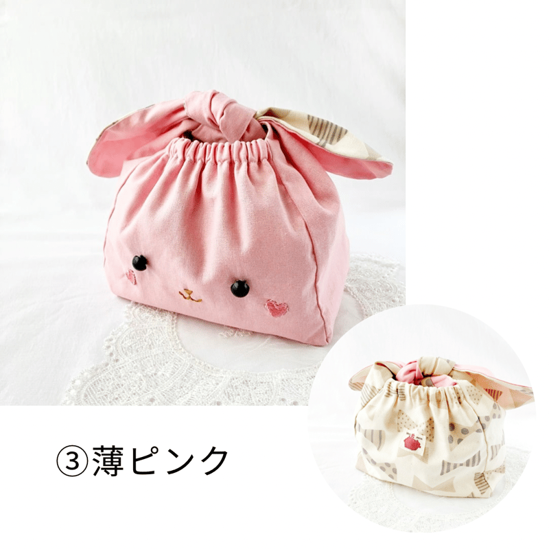 ハンドメイドオーダー品　ウサギ、ペンギン巾着 ハンドメイドオーダー品 ウサギ、ペンギン巾着 ハンドメイド