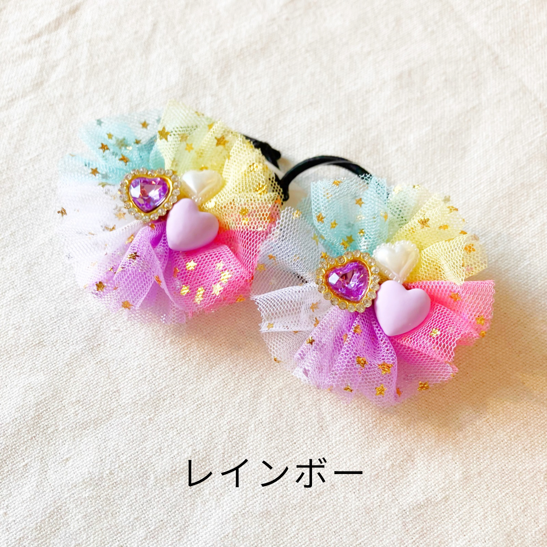キラキラチュールのヘアゴム | ハンドメイド雑貨店 ゆめばこ
