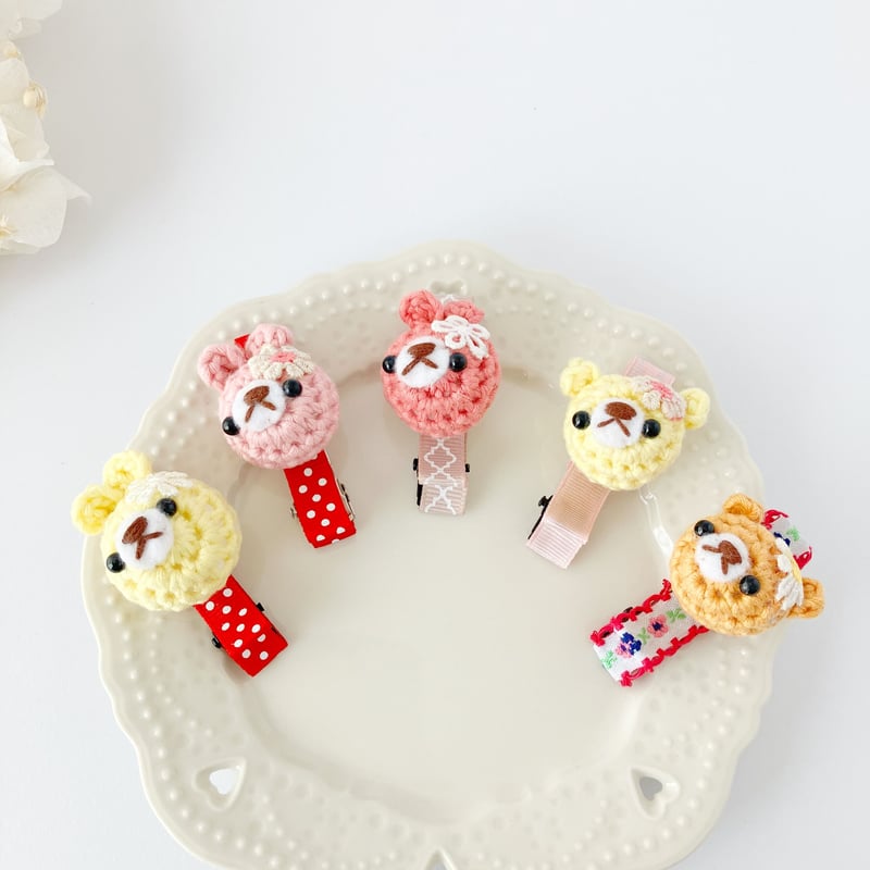 どうぶつ編みぐるみヘアクリップ | ハンドメイド雑貨店 ゆめばこ