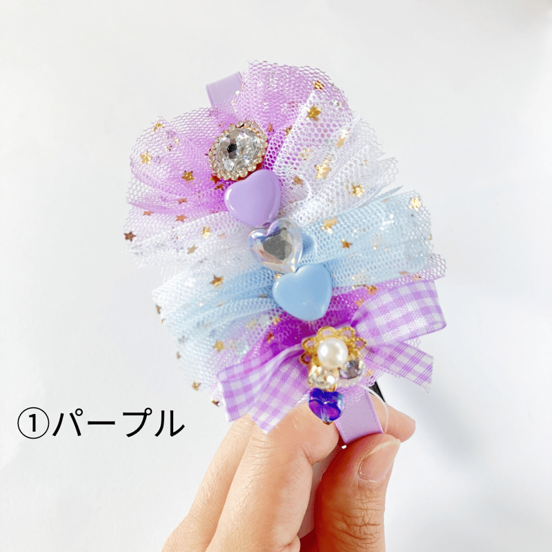 売り切れ！チュールリボン♡ヘアピン 細長く