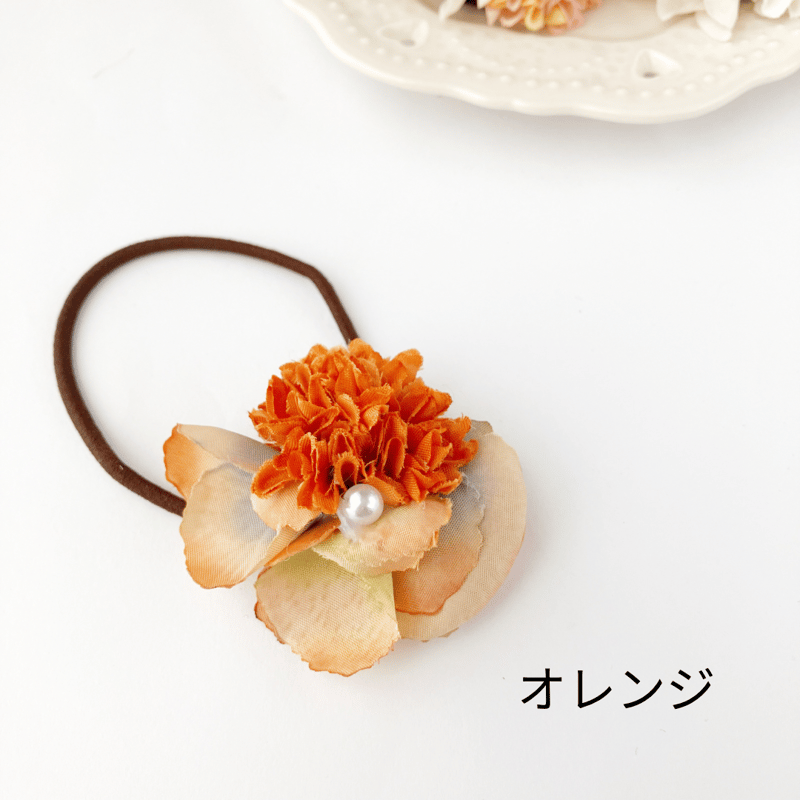 お花の華やかヘアゴム | ハンドメイド雑貨店 ゆめばこ