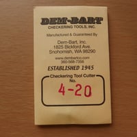 DEM-BART CHECKERING tool Cutter No 4-20