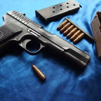 7.62x25mm 1952年 Czech 84 Grain Steel core brass case 1発