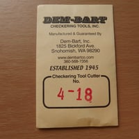 DEM-BART CHECKERING tool Cutter No 4-18