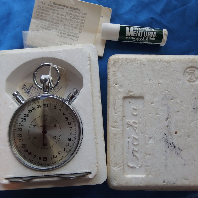 スラバ　スプリットセコンドストップウォッチSlava 超レア可動 スラバ スプリットセコンドストップウォッチSlava 超レア可動 スラバ