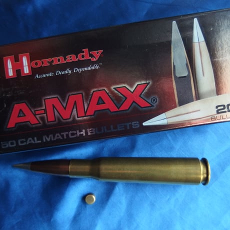 .50 BMG Hornady A-MAX 750 Grain  Hornady Case Primed 箱付き！