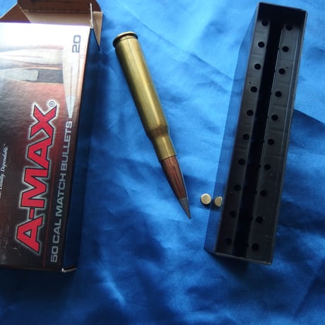 .50 BMG Hornady A-MAX 750 Grain  Hornady Case Primed 箱付き！