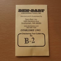 DEM-BART CHECKERING tool Cutter No B-2