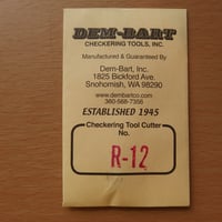 DEM-BART CHECKERING tool Cutter No R-12