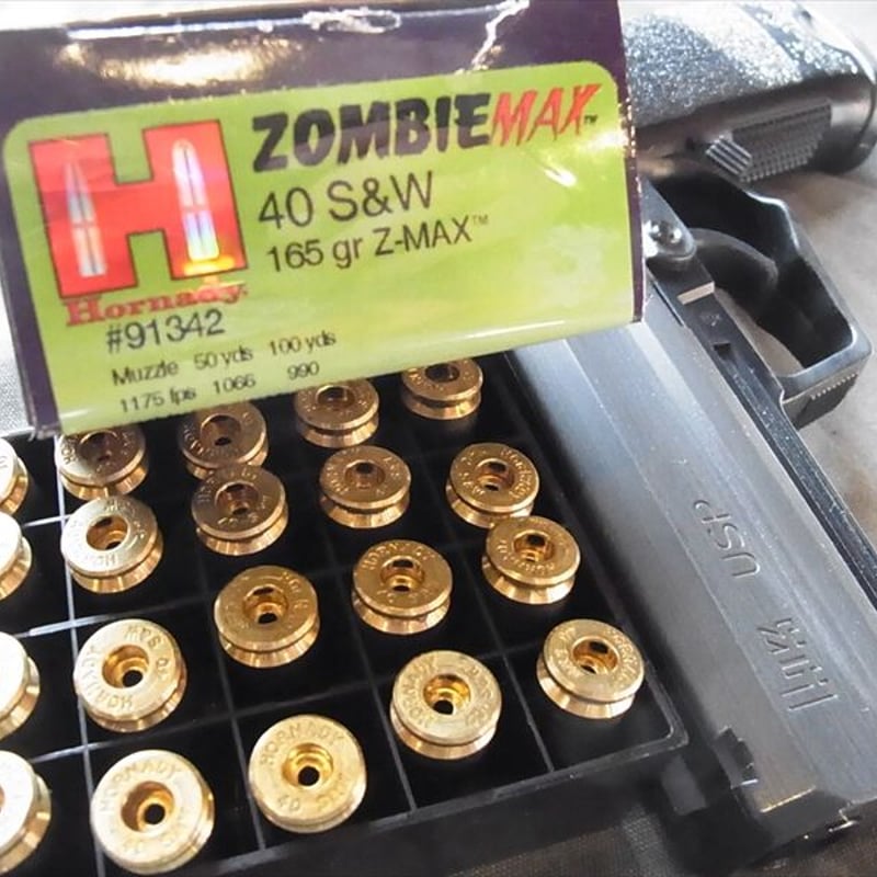 あなだらけの銃弾 40 S&W ZOMBIE MAX 165GR Brass Case 20個、箱セット |