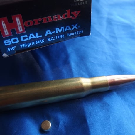 .50 BMG Hornady A-MAX 750 Grain  Hornady Case Primed 箱付き！