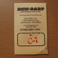 DEM-BART CHECKERING tool Cutter No C-1