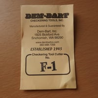 DEM-BART CHECKERING tool Cutter No F-1