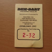 DEM-BART CHECKERING tool Cutter No 2-32