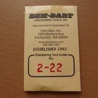 DEM-BART CHECKERING tool Cutter No 2-22