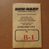 DEM-BART CHECKERING tool Cutter No B-1