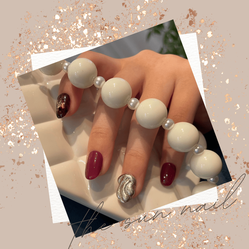 ネイルチップ✺べっ甲ネイル×ボルドー | thesunnail STORE