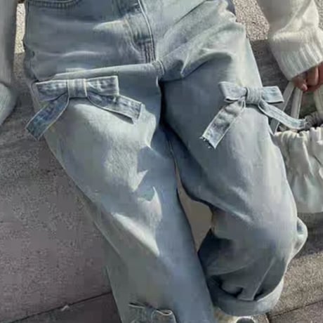 りぼんデニムパンツ