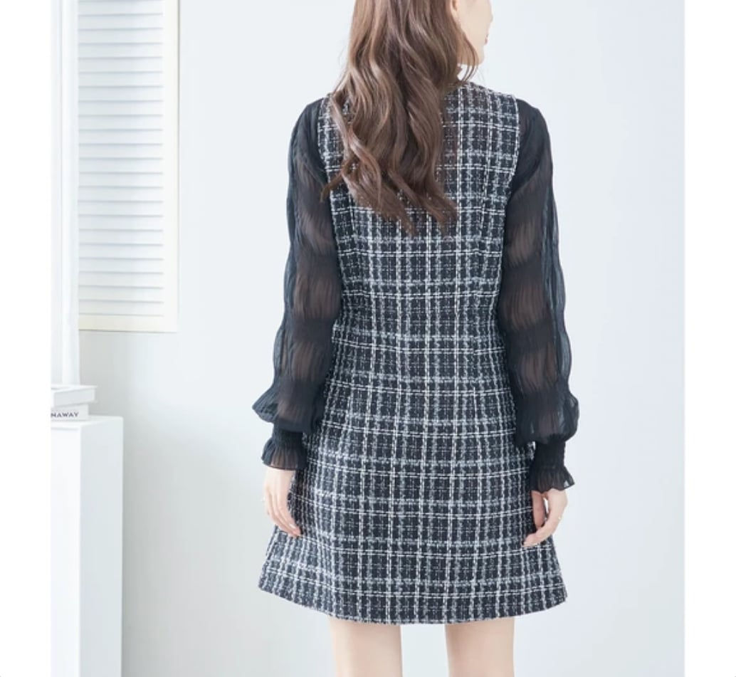 タイムセール　TO BE CHIC美品ツイードジャケットワンピース tweed one-piece | UHURU
