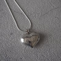 【MEXICO】エッチングハートSワイド×細スネークチェーンネックレス （約40.3cm）