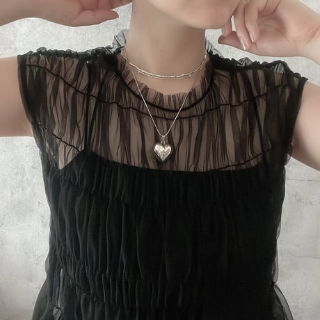 カレンシルバーTube◆チョーカーネックレス(約35.2cm)