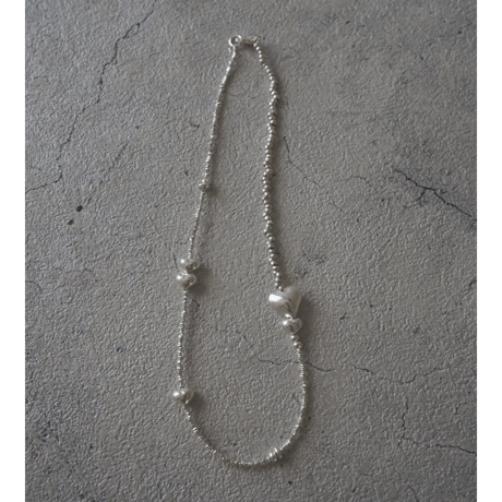 カレンシルバーHEART×5◆チョーカーネックレス(約36.7cm)