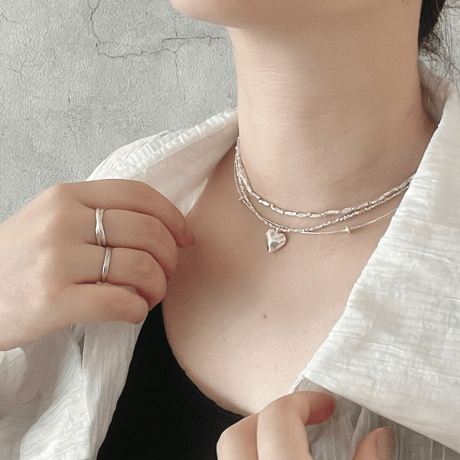 カレンシルバーTube◆チョーカーネックレス(約35.2cm)