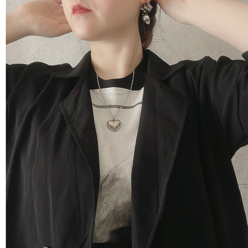 ベルギー 一点物ネックレスプレゼント♡ヴィンテージ ヴィンテージぷっくりハートネックレス(約50.8cm) | tocar