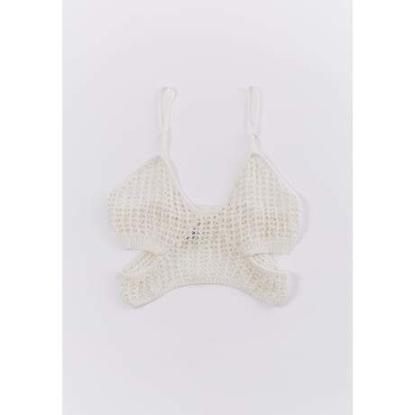 ACCORDION MESH PATTERN SIDE SLIT CAMISOLE