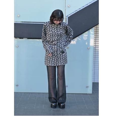 ACCORDION  “SHINY WAVY PATTERN KNIT SHIRT”