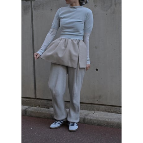 AMOMENTO SHIRRING ORGANZA BELT SKIRT