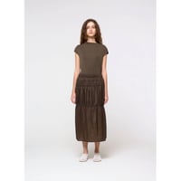 AMOMENTO “Jersey Mock Neck Top”（brown）