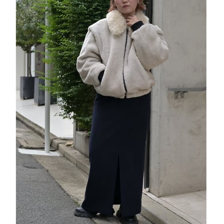 AMOMENTO shirring detachable sleeve jumper