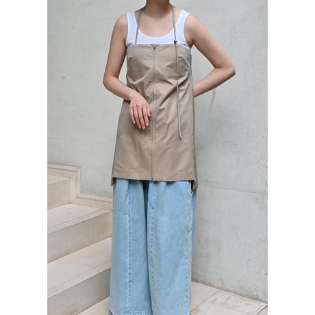 KAYLE“COTTON TWILL ZIPPED SHORT DRESS”