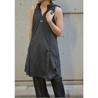 AMOMENTO“Nylon Hooded Mini Dress”