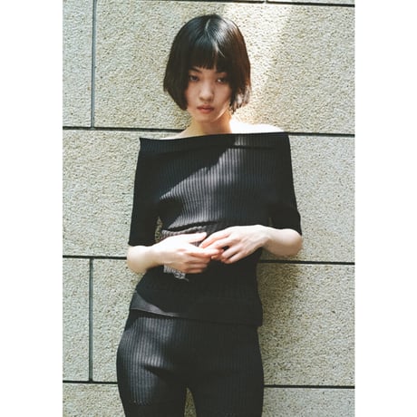 JUUKIFF LACE RIBBED TOP IN MIXED COTTON
